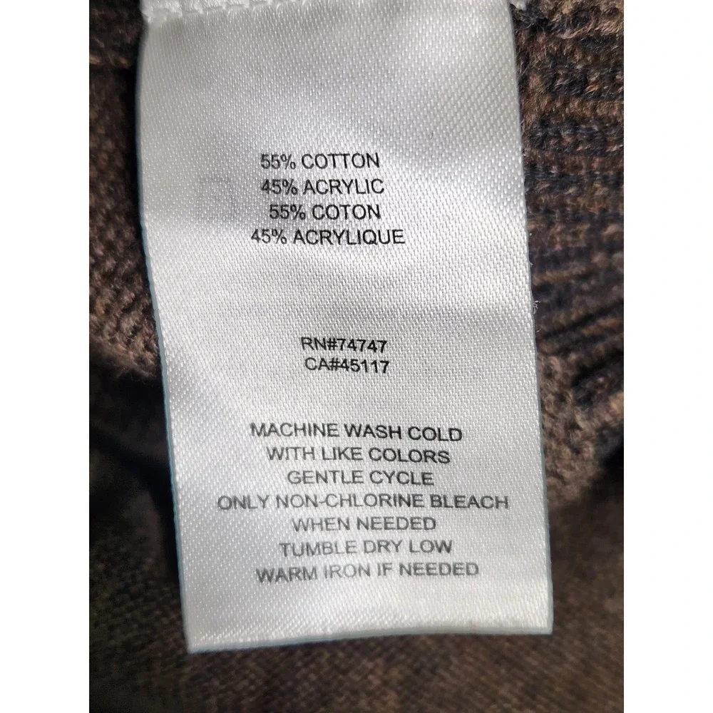 RedHead Mens XL Brown Full Zip‎ Mock Neck Cotton Blend Knit Sweater Vest